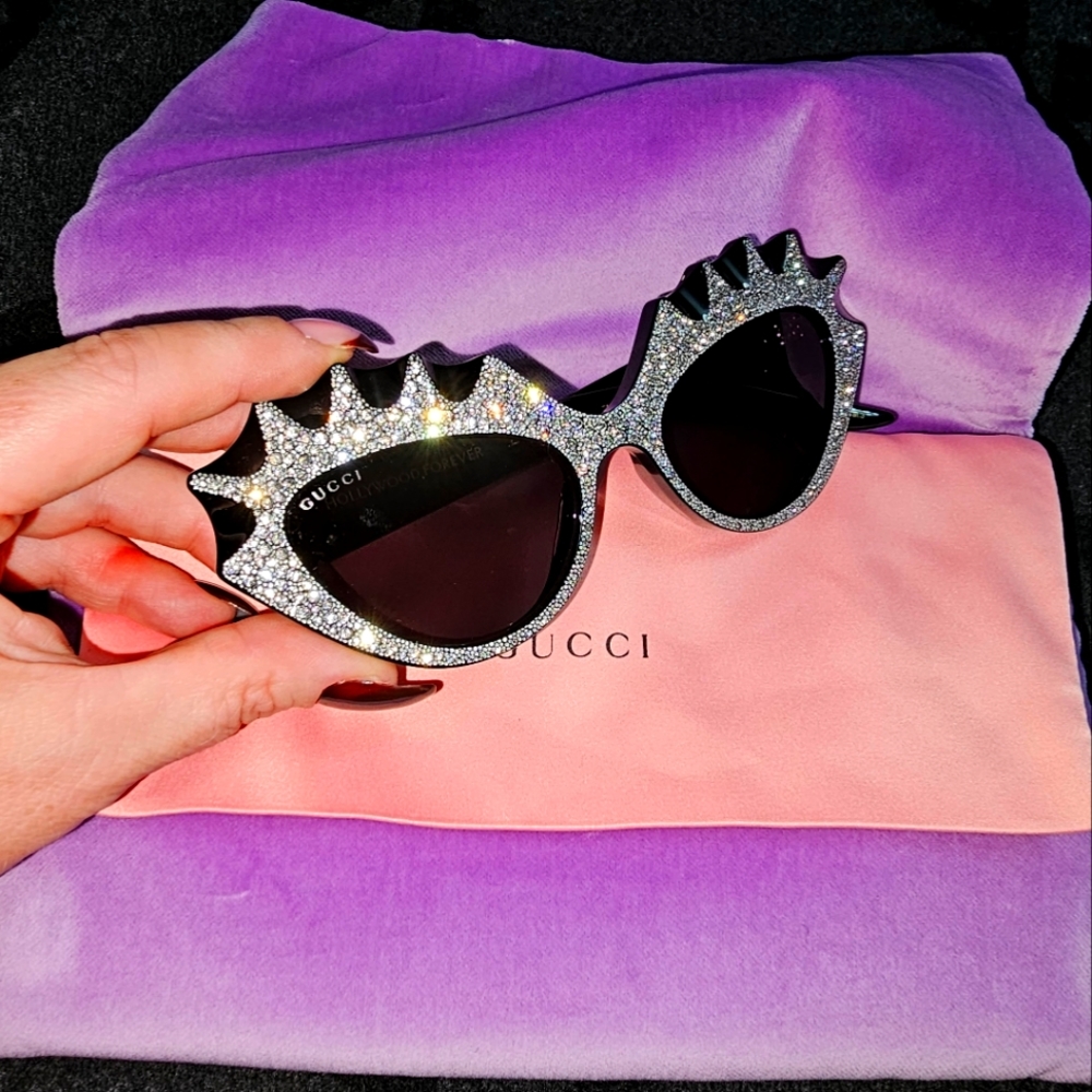 GUCCI Cat-eye frame sunglasses with crystals GG0781S BRAND NEW!